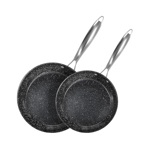 Image of DishDelight 2 Piece Hard Anodized Non Stick Fry Pan Set, 9, 11 Inch Skillets Set, Induction Ceramic Frying Pans with Stay-Cool Handles, Pots and Pans Set Non Stick Ceramic, PFAS, PFOA-Free, Black