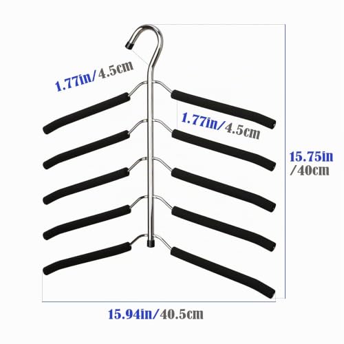 Miniatura 7 de Perchas Para Ahorrar Espacio 2 Paquetes De Perchas Con Brazo Oscilante Antideslizante Acolchado 5 Capas Resistente De Acero Inoxidable Para Suéteres Camisas Armario Organizador De Almacenamiento