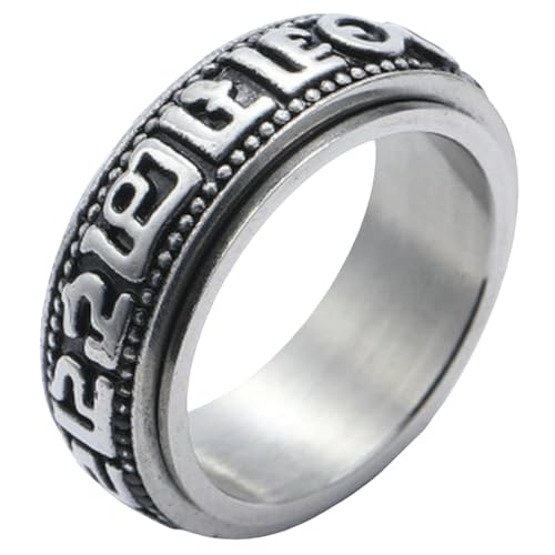 Cadeau unisexe mystique : bague rotative Mantra pour homme et femme