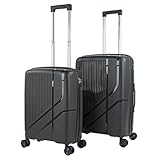 ITACA - Juego De Maletas De Viaje Rígidas Cabina Mediana Grande Ligeras con Ruedas 360º Conjunto Equipaje con Set Ideal para Viajeros Exigentes., Antracita