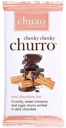 Chuao Chocolatier Cheeky Cheeky Churro Dark Chocolate Mini Bars | Gourmet Cinnamon Chocolate Artisan European No Preservatives | Gift Baskets, Christmas, Valentines Day, Gifts | 100 Pack #TOP20