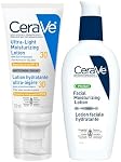 CeraVe Day And Night Face Moisturizer Bundle, All Day Hydration for Normal to Oily Skin, Ultra-Light Moisturizing Lotion SPF 30 & PM Facial Moisturizing Lotion with Hyaluronic Acid & Ceramides