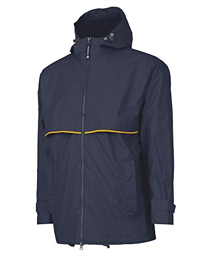 Charles River Apparel Men's New Englander Rain Jacket, Classic Fit, True Navy/Yellow, 3X-Large