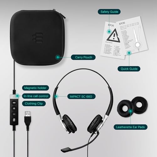 Sennheiser SC 665 USB (507257) - Double-Sided Business Headset | UC Optimized and Skype for Business Certified | For Mobile Phone, Tablet, Softphone, and PC (Black) by EPOS - Image 5