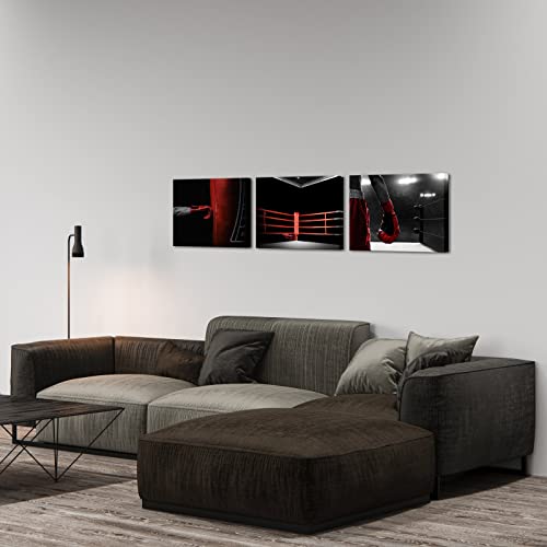Nachic Wall 3 Pieces Boxing Wall Art Decor Prints Black And White Red Boxing Glove Picture Painting Modern Fitness Sports Poster For Gym Fitness Room Wall Decor thumb #2