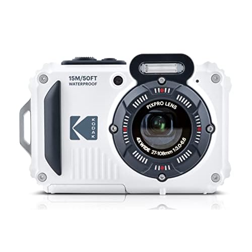 KODAK Pixpro WPZ2 – Compact Digital Camera 16M Pixels, Waterproof to 15m, Shockproof, Video 720p, LCD Screen 2.7 – Li-ion Battery, White