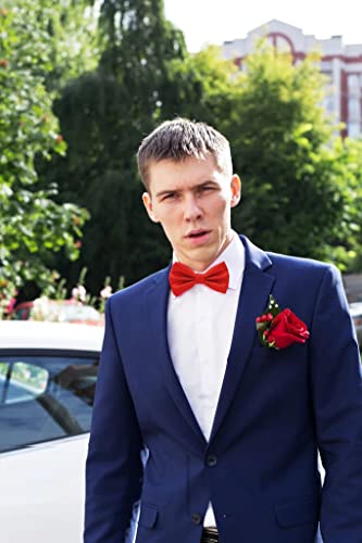 Avantmen Men's Bowties Formal Satin Solid - 12 Pack Bow Ties Pre-Tied Adjustable Ties For Men Many Colors Option In Bulk #TOP4