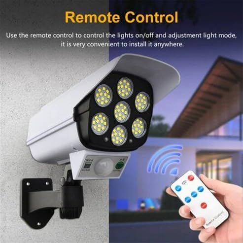 Image of AIMIKE Solar Dummy Security Camera Light with Motion Sensor | Waterproof Outdoor LED Wall Lamp | 3 Lighting Modes for Home, Garage, Gate, Balcony and Garden Safety Illumination