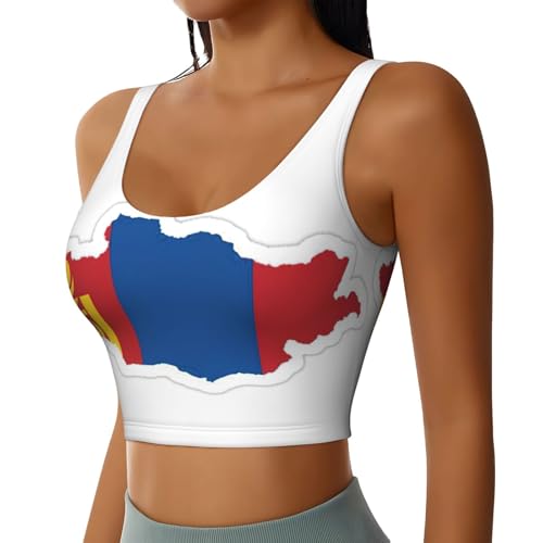 Débardeur yoga femme imprimé drapeau mongol pour gym et fitness actif