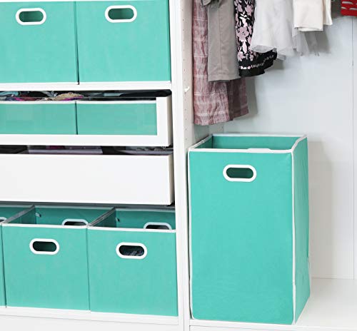 Simplehouseware Foldable Closet Laundry Hamper Basket, Turquoise #TOP4