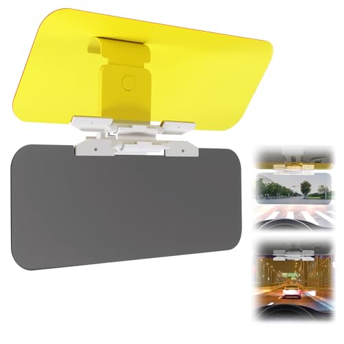 Pare-soleil de voiture 2 en 1 avec pare-soleil, réglable, jour et nuit, anti-éblouissement pour une conduite sûre et un filtrage des rayons UV