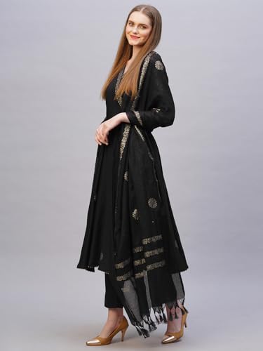 Image of ANNI Designer Rayon Blend Women Kurta Set with Pant & Dupatta