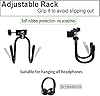 Pmsanzay Clamp-On Headphone Headset Tambourine Holder Cowbell Hanger Clip Microphone Stand, Flexible Adjustable Hooks for Studio Microphone/Musical Stand #1