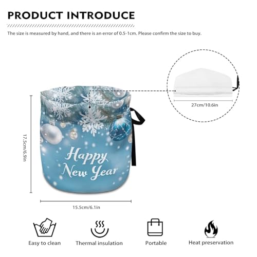 Image of Snowflake Print Tea Cosy for Tea Pot Happy New Year Teapot Cozy Insulated Kitchen Tea Pot Dust Cover, Stain Resistant Washable Tea Pot Cover Keep Warm Teapot Cozies