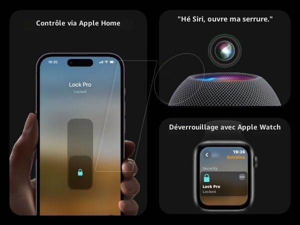 SwitchBot Smart Lock Pro Serrure de porte électronique, noire