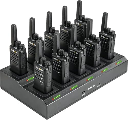 Retevis RT668 Walkie Talkies for Adults & 10 Way Charger, Drop-Proof Design