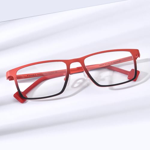 Image of FONEX Colorful Pure Titanium Glasses Frame Women Retro Round Eyeglasses