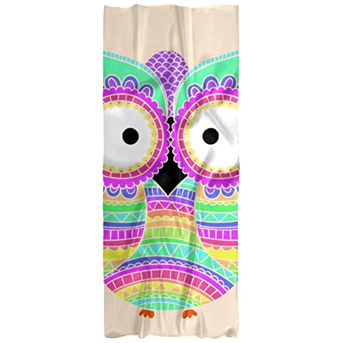 Écharpe légère femme imprimé chouette colorée accessoire multicolore saisonnier