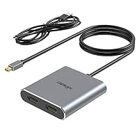 Mini DisplayPort-auf-Dual-HDMI-Adapter, 4K@60Hz Mini DP auf 2 HDMI unidirektional, MST, SST, für Laptop, PC, Monitor, Projektor und mehr – Ansicht 1