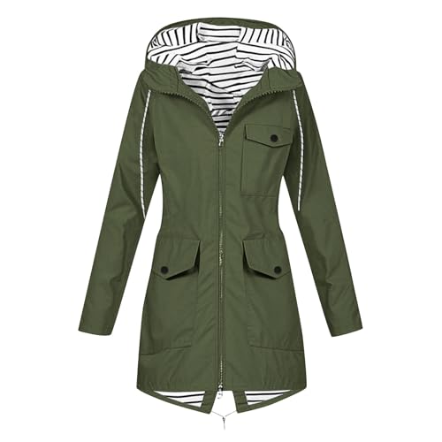 Chaqueta de senderismo mujer ligera con cremallera y abrigo impermeable