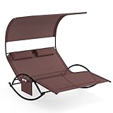 Poltrona a Dondolo per 2 Persone - Con dimensioni di 182 x 137 x 165 cm (L x P x A), questa poltrona a dondolo doppia offre ampio spazio per due persone per rilassarsi comodamente insieme. Nel frattempo, la sua capacità di carico superiore di 300 kg garantisce un'esperienza di seduta robusta e resistente.