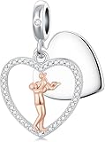 ROMANTICWORK Vater Tochter Charm, Sterlingsilber, Werfen hänger für Armbänder, Schmuck, Geburtstags- und Valentinstags Geschenke für die Geliebte