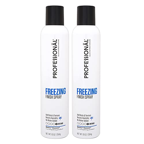 Professional Freezing Finish Hair Spray by DeMert, maker of Not Your Mother's Hair Products - (2-Pack) 10 oz - 55% VOC Extra Strong Intense Hold Hair Spray - Humidity-Resistant Finish Spray