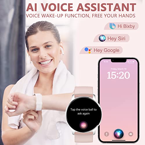 Erkwei Smart Watch For Women(Make/Answer Call) Fitness Tracker With Heart Rate Sleep Monitor Pedometer Waterproof Smartwatch For Android Ios Phones Ai Voice Control Digital Watch Silver #TOP4