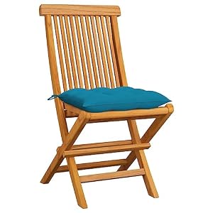 SKM SKM Gartenstühle mit Hellblauen Kissen 6 STK. Massivholz Teak, Weight: 40.4 kg, 3065609 SKM SKM Gartenstühle mit Hellblauen Kissen 6 STK. Massivholz Teak, Weight: 40.4 kg, 3065609