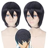 OWOISS Anime Free Iwatobi Swim Club cosplay costume wig Party Costume hair Haruka Nanase Hazuki Nagisa Rin Matsuoka Cosplay wigs One Size Nanase Haruka PL-222