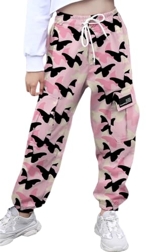 Image of Cromoncent Girls & Womens Camo Print Cargo Pants Outdoor Lightweight Jogger Baggy Pants, 6 Years - XX-Large