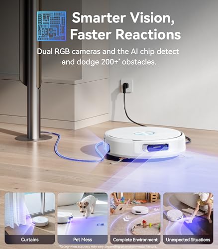 NARWAL Flow Robot Vacuum and Mop Combo, FlowWash Real-Time Self-Cleaning Track Mop, 22,000 Pa Suction, Dual-Camera AI Obstacle Avoidance, Carpet & Edge Cleaning, Self-Emptying Robot Vacuum - Image 5