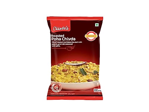 Chheda's Roasted Poha Chivda 170g | Authentic Crispy Crunchy Maharashtrian Namkeen | Light Savory Flattened Rice Mix | Gluten Free 100% Vegetarian No Artificial Flavours | Perfect Tea Time Snack