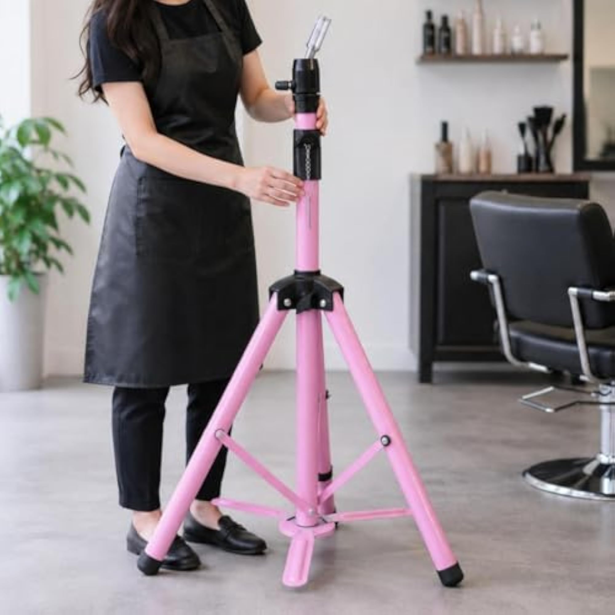 Telescoping Pole Hairpiece Tripod Stand