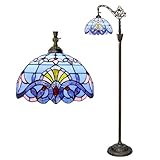 ★CONSTRUCTION DURABLE ET SÉCURISÉE : La lampe sur pied en verre teinté baroque possède une base au style vintage en châssis en résine et en fer. Tête de lampe ajustable, sculptée en creux et avec une articulation rotative à 90°. La base est lourde, solide, durable, antidérapante et esthétique avec un revêtement anti-rouille et certifiée CE/UL/ROHS.