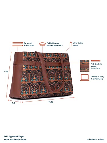 Image of ZOUK Urban Escape Bag | Stylish Vegan with Laptop Compartment, Trolley Sleeve & Anti-Theft Pocket |