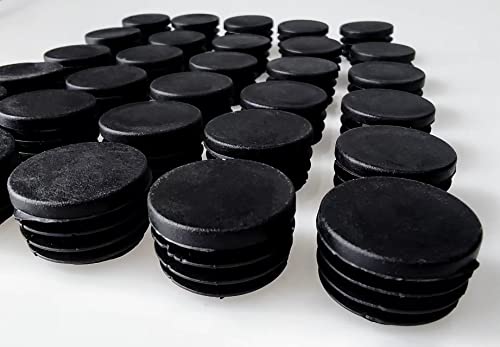 Image of 30 Pcs 1 inch Inch (25 mm) Round Plastic Hole Plugs, Black End Caps ,Inserts for Metal Tubing, Hardware Plugs, Fences, Glide Protection from Chair Legs and Furniture