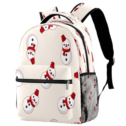 Sac à dos d'école bonhomme de neige multicolore pour adolescents et étudiants 29.4x20x40cm