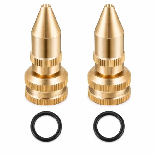 181331 Brass Adjustable Sprayer Nozzle Replacement, All Brass Screw-On Cone Nozzle Repair Kit with Gaskets Compatible with Roundup, Scotts, Smith Lawn and Garden Sprayers，2pack