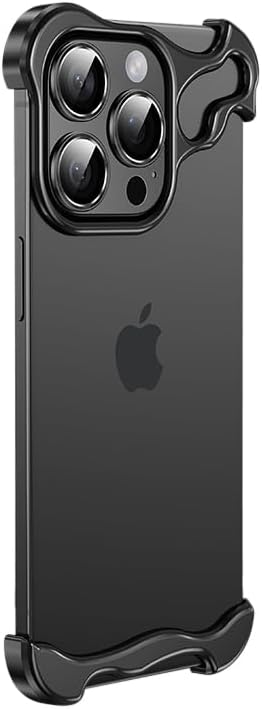 Frameless Series Designed for iPhone 14 Pro Case,Borderless Minimalist Design Compatible with Lens Camera Protection,Extremely Highlighting Personality,Black