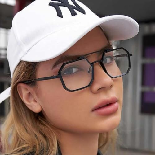 Image of Hexagon Round Sunglasses Metal Frame Stylish Goggles For Men's and Women's