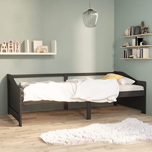Yongdu Sofá Cama 3 plazas, Sillon Cama, Sofas De Salon, Chaise Longue, Sofacama, Muebles Salon, Juego De Sofas Salon, Madera Maciza Pino Gris Oscuro 90x200 cm