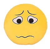 Ducomi Kissen Emoji Emoticon Smiley und Poo - weiches Kissen 30 cm, Gadget Geburtstag Geschenk - Dekorative Partykissen (Worried Face)