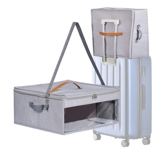 Travel Hat Box, Large Capacity Headwear Organizer With Zippered Lid, Hat Suitcase For Travel And Double Handles For Men, Women, Family, Friends