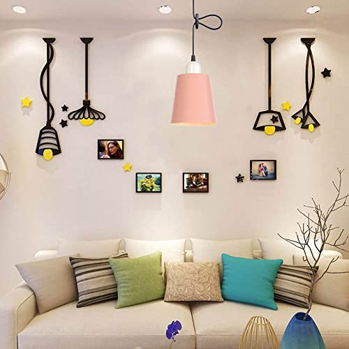 Candelabro decorativo de hierro forjado rosa con casquillo E27 para ambientes cálidos y modernos 5