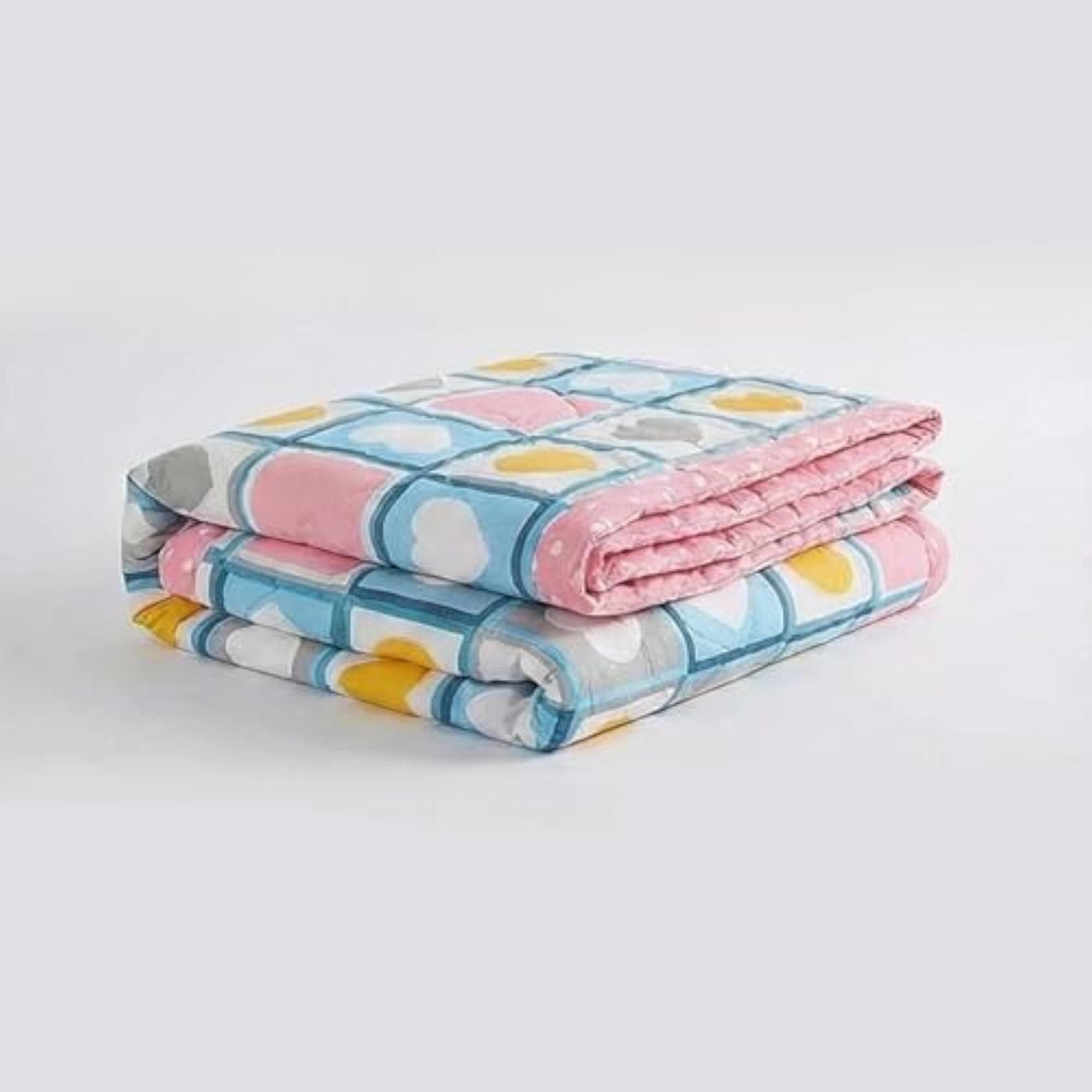Lightweight Floral Comforter, Reversible All-Season Dohar Blanket