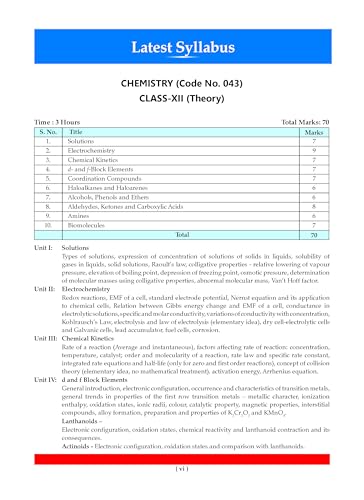Image of Oswaal CBSE Class 12 Chemistry Question Bank | Chapter & Topic-wise Solved Papers (2017-2026) | Based on Syllabus (April 2026) | Includes 2026 Papers | For 2027 Exam