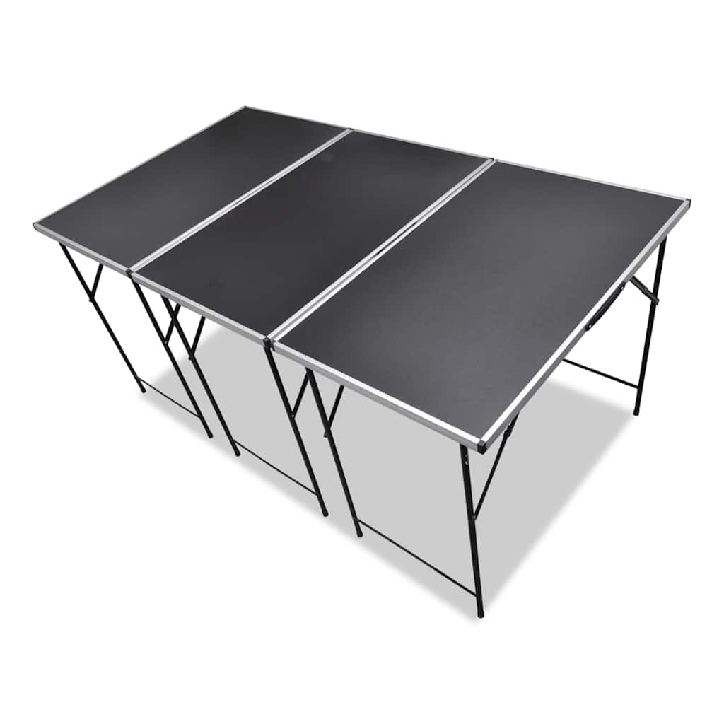 3 tavolini da tappezzeria, pieghevoli, mobili, con piano in MDF e gambe in ferro, salvaspazio, per giardino, balcone, officina, feste, campeggio, home office, fiere, seminari, sala da pranzo