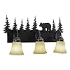 Bozeman 3 Light Bronze Rustic Bear Bathroom Vanity Fixture