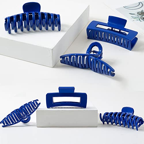 Kitiin Blue Hair Claw Clips For Thick/Fine/Thin Hair,Strong Holding Grip Clip Women Large Jaw Clips For Hair 3 Count In Set Hair Accessories (Blue Hair Clips) #TOP5